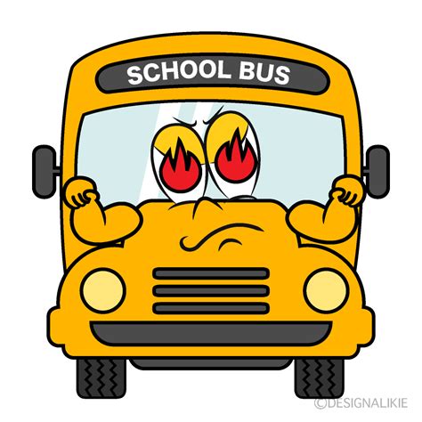 Free Burning School Bus Cartoon Image｜Charatoon