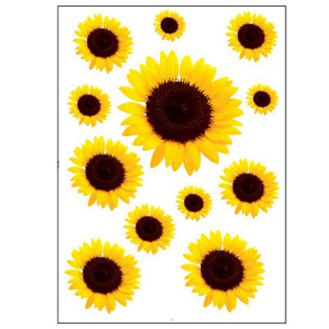 1Piece Artificial Sunflower Wall Stickers Mural Art Wall Decal Home ...