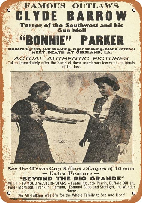 1935 Bonnie and Clyde Deaths Movie Metal Sign - 7x10 inch - Vintage Look - Walmart.com - Walmart.com