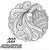 Coloring Aquarius Segni Zodiacali Sternzeichen Wassermann Disegni  sketch template