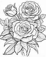 Free Printable Roses For Adults Coloring Pages  Premium AI Generated Image sketch template
