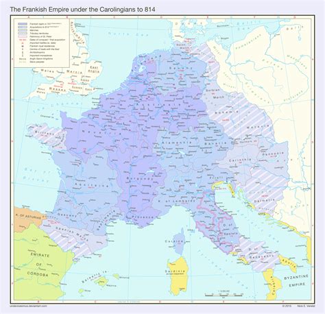 The Frankish Empire under the Carolingians to 814 by Undevicesimus on DeviantArt