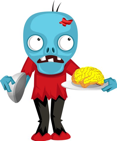 Zombie with brain, illustration, vector on white background. 13853252 ...