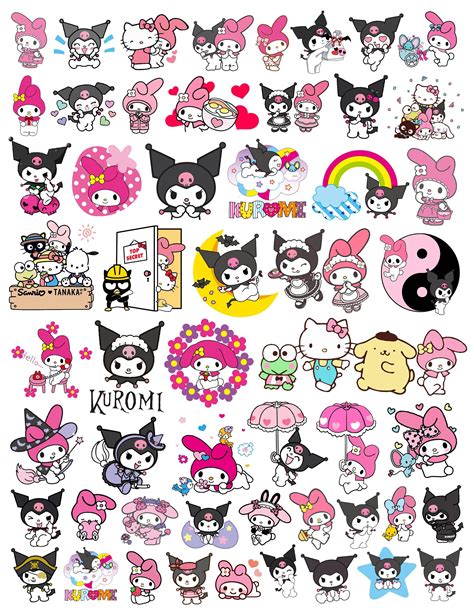 Kuromi And My Melody Resin Inserts, Sanrio, Colored Resin Inserts ...