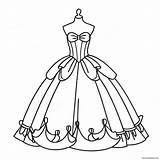 Elegant Ball Gown Coloring Page 7460 5943 sketch template