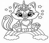 Very Cute Unicorn Cat coloring Page  Download Print Or Color Online sketch template