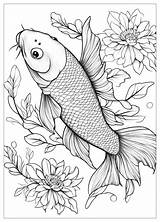 Koi Fish Coloring Pages  Color Your Way To Relaxation And Creativity sketch template