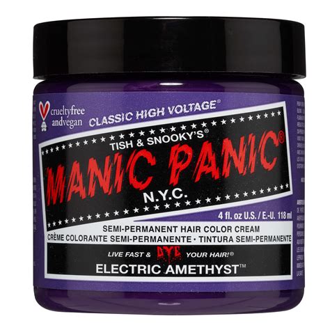 Buy MANIC PANIC Electric Amethyst Purple Hair Dye - Classic High Voltage - Semi Permanent Bright ...