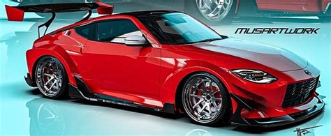 2023 Nissan Z Hides Widebody Traits in Plain Crimson Sight, It's a CGI Drift Queen - autoevolution
