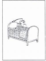 Cot Coloring Page Sketch sketch template