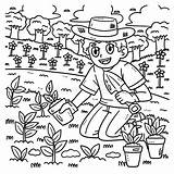 Farmer Planting Coloring Page sketch template