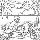 Kids Beach Coloring Pages sketch template