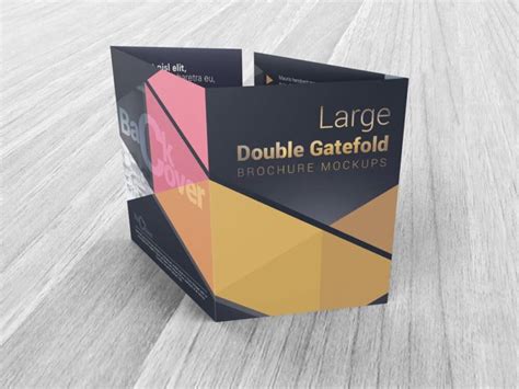 Large Double Gate Fold Brochure Mockups - Crella