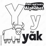 Alphabet Letter Y Yak Coloring sketch template