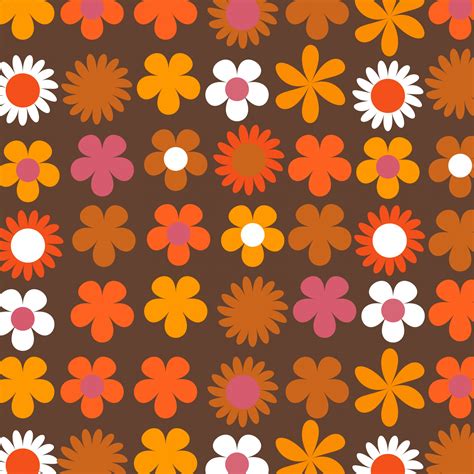 Floral Retro 70s Background Free Stock Photo - Public Domain Pictures