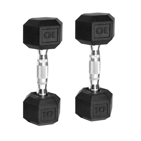 CAP Barbell, 10lb Coated Rubber Hex Dumbbell, Pair - Walmart.com