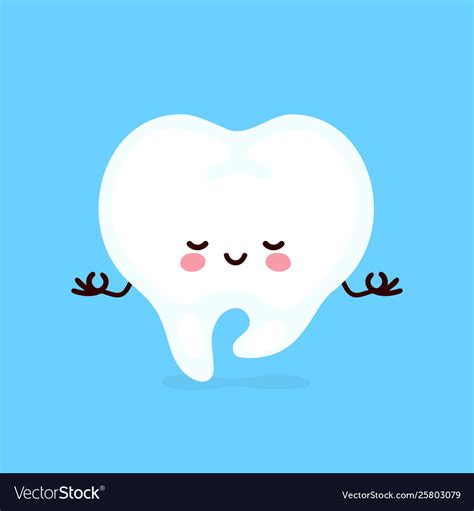 Strong cute healthy happy human tooth Royalty Free Vector