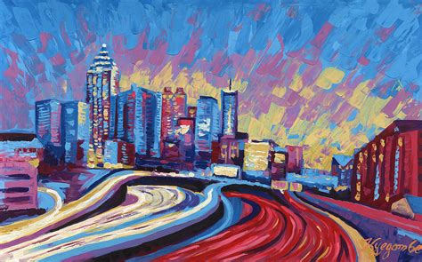 Atlanta Skyline Painting at PaintingValley.com | Explore collection of ...