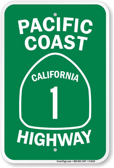 Pacific Coast California 1 Highway Sign - Highway Signs, SKU: K-9210