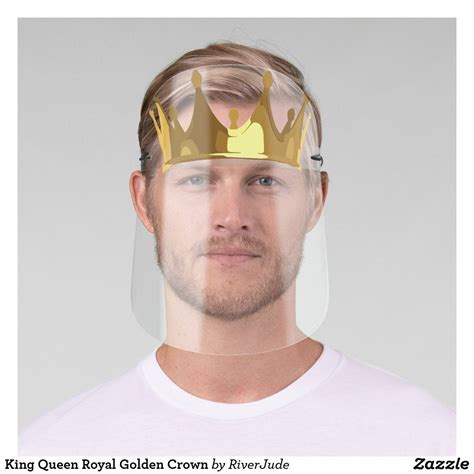 King Queen Royal Golden Crown Face Shield Golden Crown, Clear Face, Plastic Animals, King Queen ...