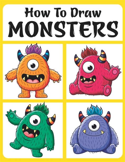 500+ drawing cute monster Tutorial for kids and adults