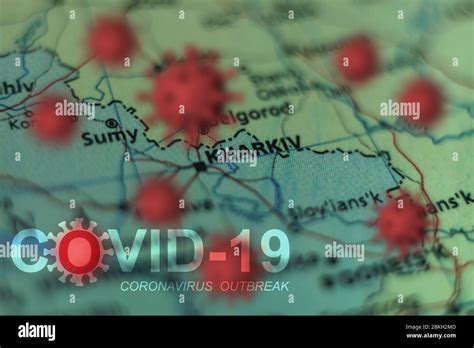 Covid-19 outbreak or new Coronavirus, 2019-nCoV, virus on a map of ...