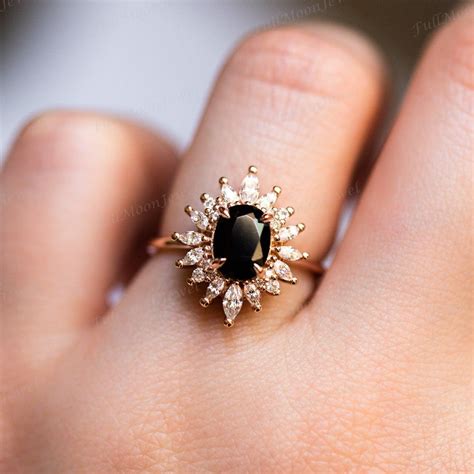 Black Onyx Gemstone Ring American Diamond Ring Heavy Designs - Etsy UK