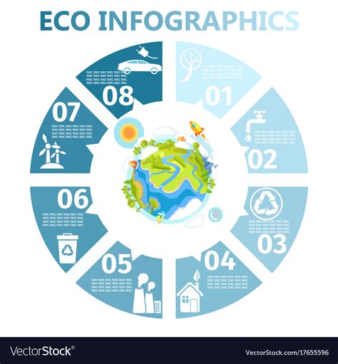 Eco round infographics with earth Royalty Free Vector Image