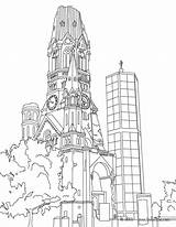 FAMOUS PLACES IN GERMANY Coloring Pages  Kaiser Wilhelm Memorial sketch template