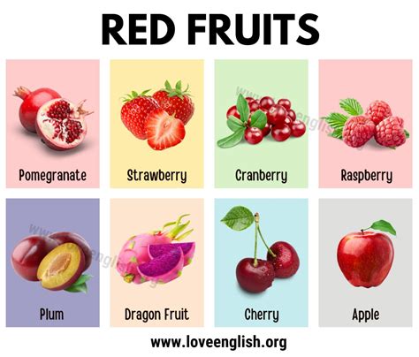 26 Healthiest Red Fruits You Should Eat (with Pictures) - Love English