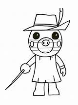 Piggy Roblox coloring Pages sketch template