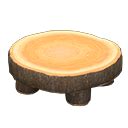 Log round table - Dark wood - None | Animal Crossing (ACNH) | Nookea