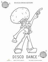 Disco Colouring Pages sketch template