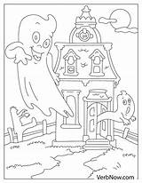 Haunted House Coloring Page Printable sketch template