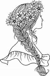 Coloring Pages Hair sketch template