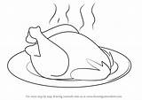 How To Draw Cooked Chicken Special Dishes Step By  sketch template