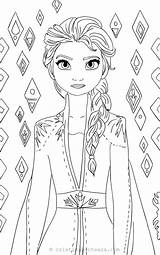 Frozen 2 Queen Elsa Coloring Page Pages sketch template