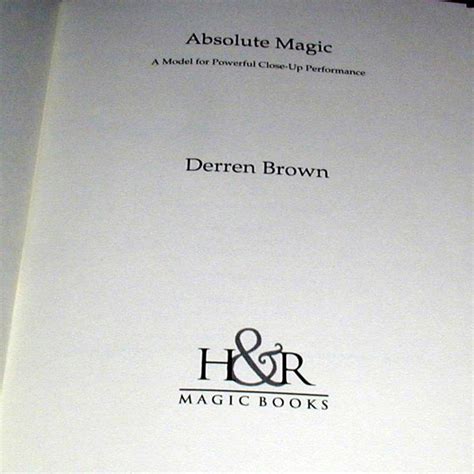 Absolute Magic by Derren Brown – Quality Magic Books