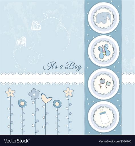 Baby boy announcement card Royalty Free Vector Image