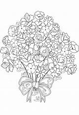 Bouquet Of Flowers Coloring Pages For Childrens Printable Free sketch template