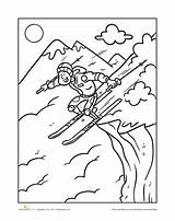 Free Coloring Pages Skier  DixieecReilly sketch template