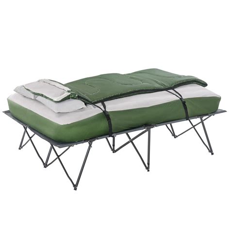 Outsunny Compact Collapsible Portable Camping Cot Bed Set With Sleeping ...