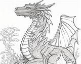 Captivating Dragon Coloring Pages  Set Of 3 Printable Black & White sketch template