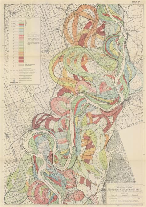 Dr Harold Norman Fisk's Outstanding Maps of the Mississippi River - 1944 - Flashbak