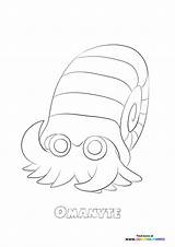 138 Omanyte  Coloring Pages For Kids sketch template