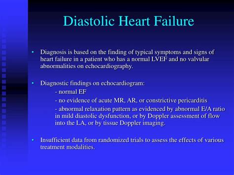 Symptoms Of Diastolic Heart Failure
