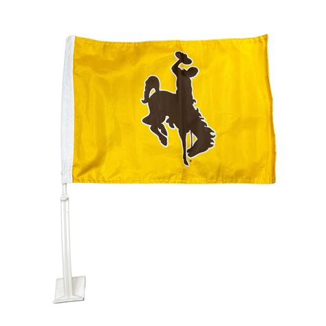 Wyoming Cowboys Car Flag - Gold | University of Wyo