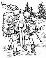 Hiking Coloring Pages sketch template