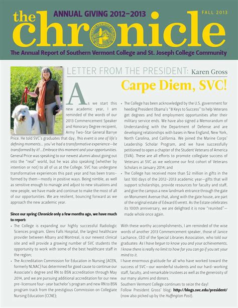 SVC Fall Chronicle 2013 by Southern Vermont College - Issuu