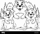 Groundhog Day coloring Page Coloring book Family Of Beavers On The  sketch template